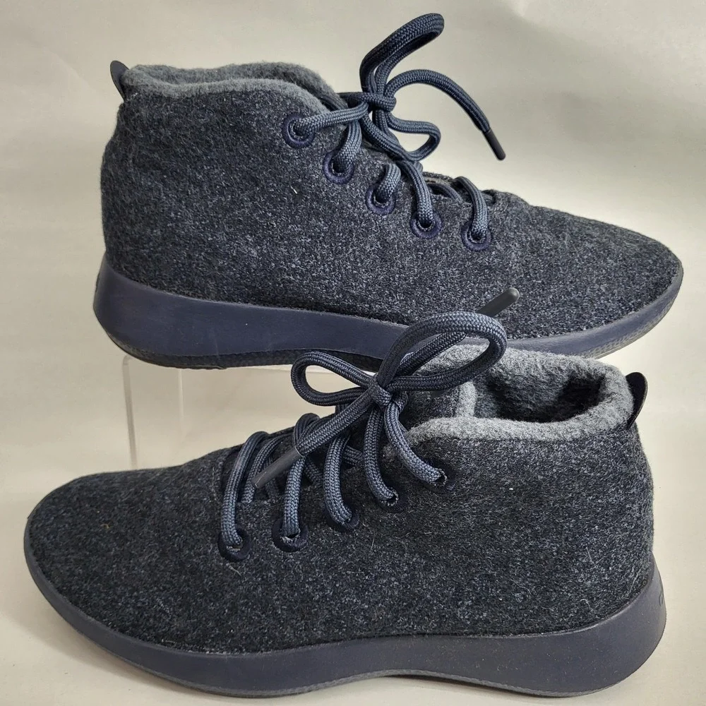 Allbirds Shoes Mens (Sz 8) Blue Sneakers Warm Runner Up Mizzle WRU Merino Wool